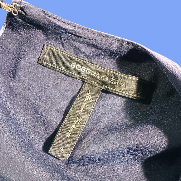 BCBGMaxAzria Ikat Print Chiffon Ruffled Hem Dress in “Pacific Blue Cloud” Size S - Picture 2 of 12